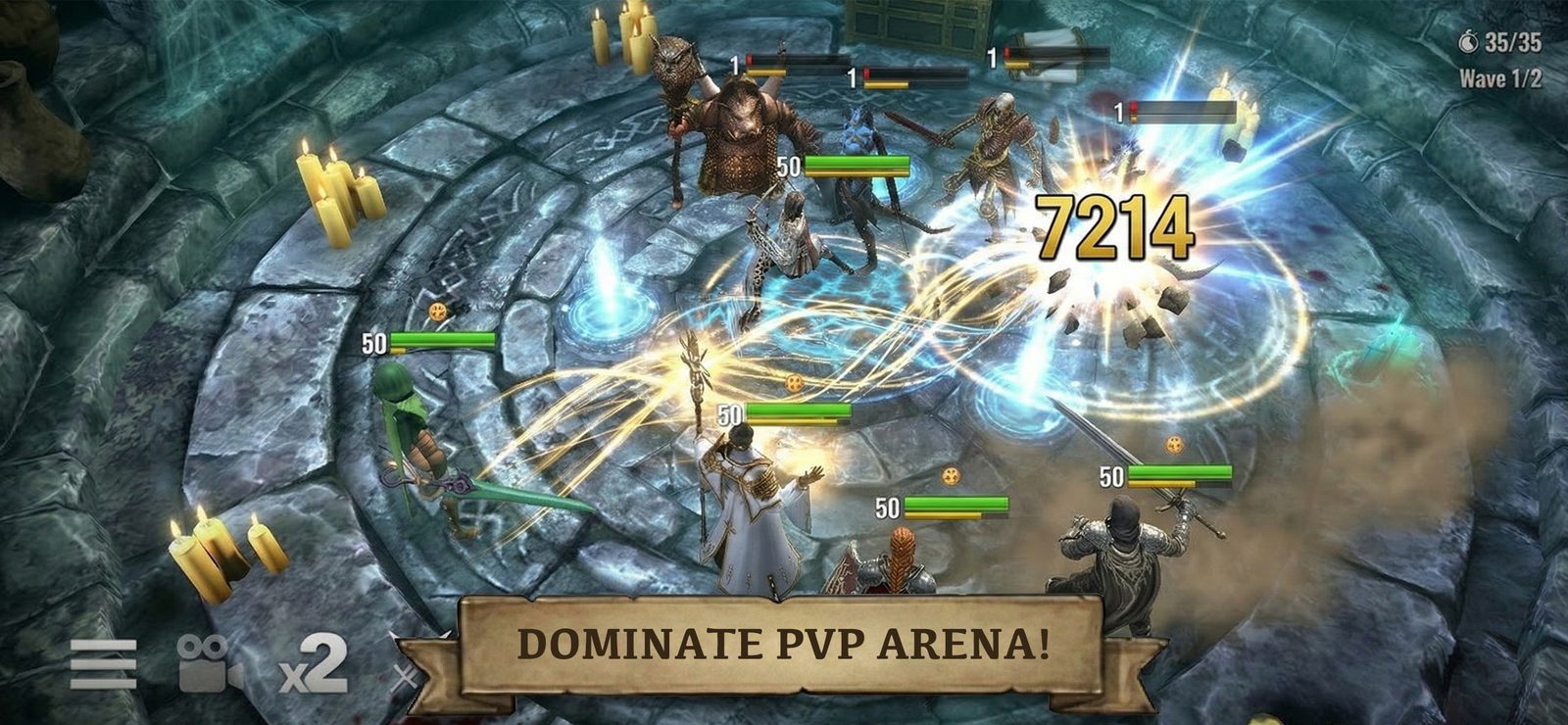 Arcane Heroes 2 squad management screen